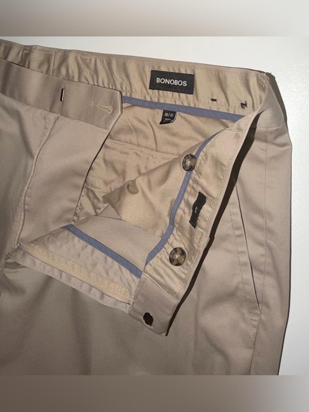 Bonobos Wednesday Pants Men 38x32 Khaki Tan Slim Fit Weekday Warrior Chino Dress - Picture 4 of 15
